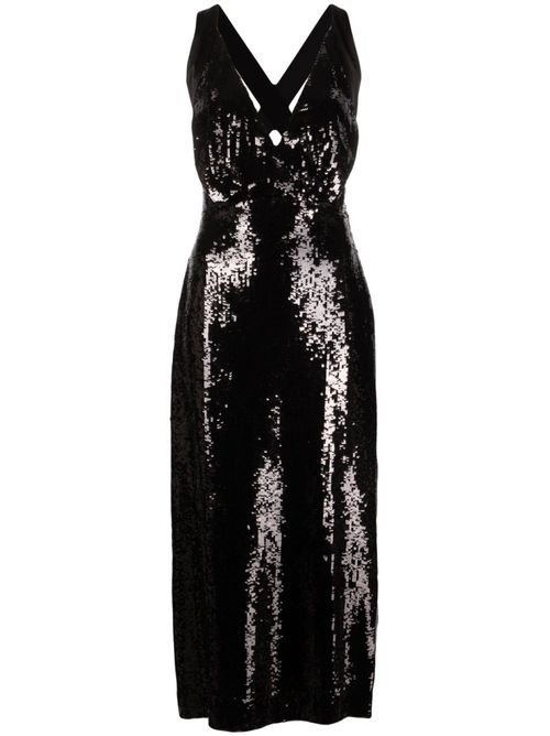 The Milo sequinned midi dress - Black