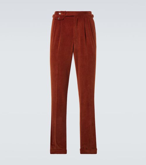 Cotton and silk corduroy pants