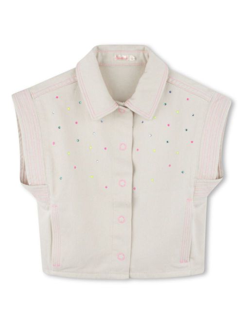 Crystal-embellished gilet - Neutrals
