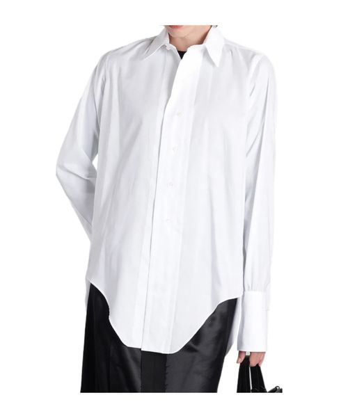 Curved-Hem Long Sleeved Shirt