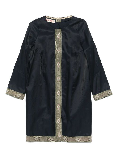 2000s contrast-border tunic top - Blue