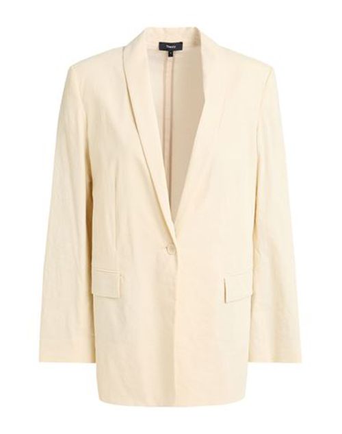 Woman Blazer Pastel yellow Size 4 Linen, Viscose, Elastane