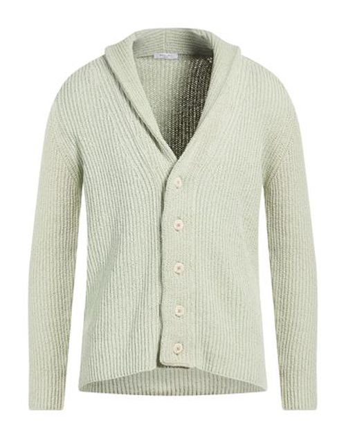 Man Cardigan Light green Size L Cotton