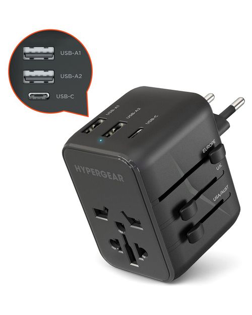 WorldCharge Universal Travel Adapter with USB-C