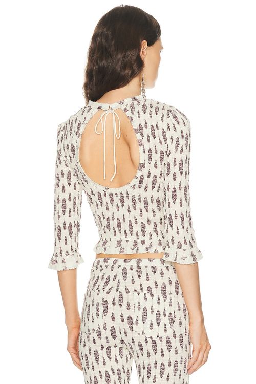 Isabel Marant Arie Top in Ecru - White. 34 also