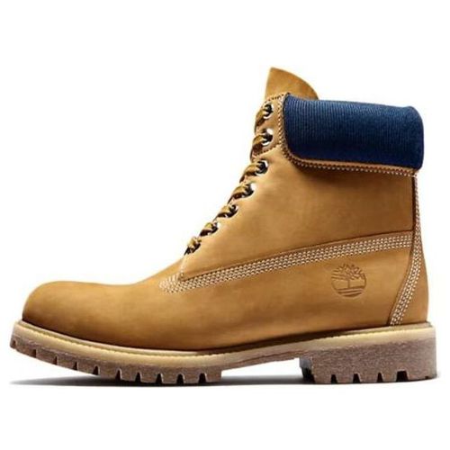 6 Inch Premium Waterproof Boots 'Wheat Nubuck Blue Collar'