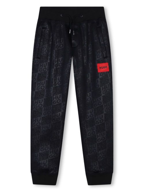 Monogram-pattern track pants - Black
