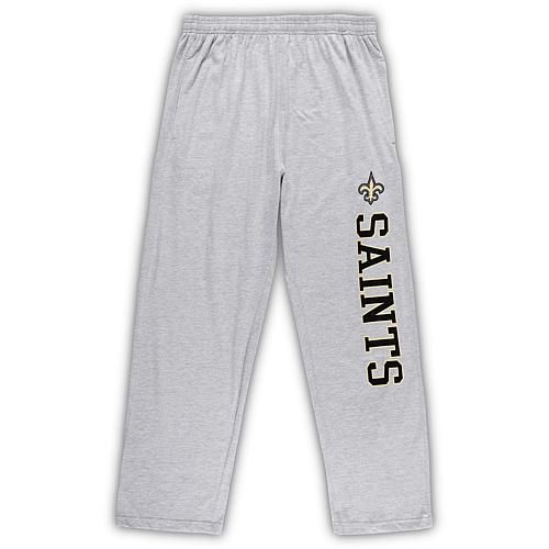 Men's Black/Heathered Gray New Orleans Saints Big & Tall T-Shirt & Pants Sleep Set - 5xt