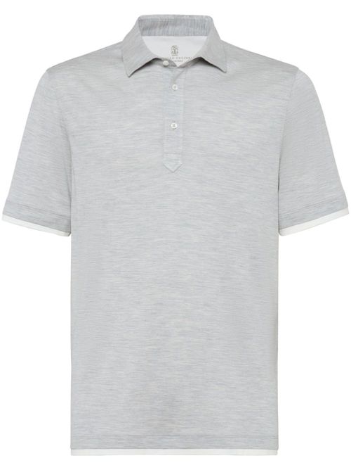 Contrast-trim polo shirt - Grey