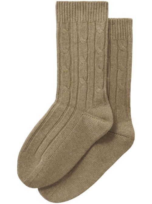 Cable-knit socks - Neutrals