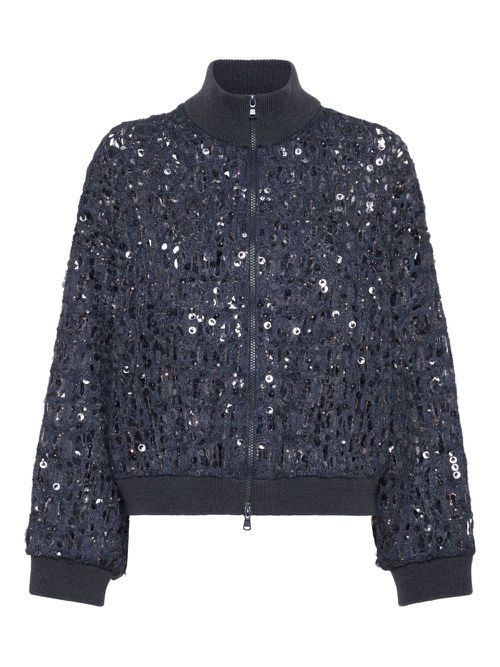 Dazzling embroidered cardigan - Blue