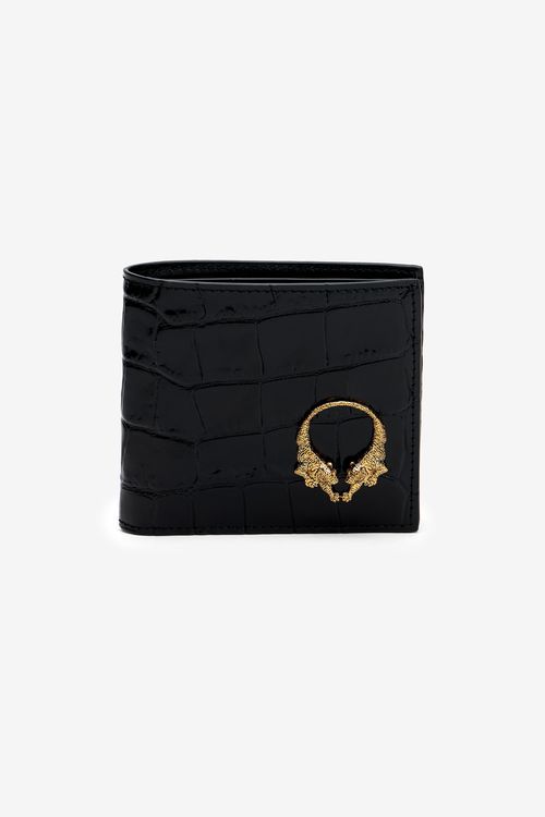 Crocodile-embossed Leather Wallet