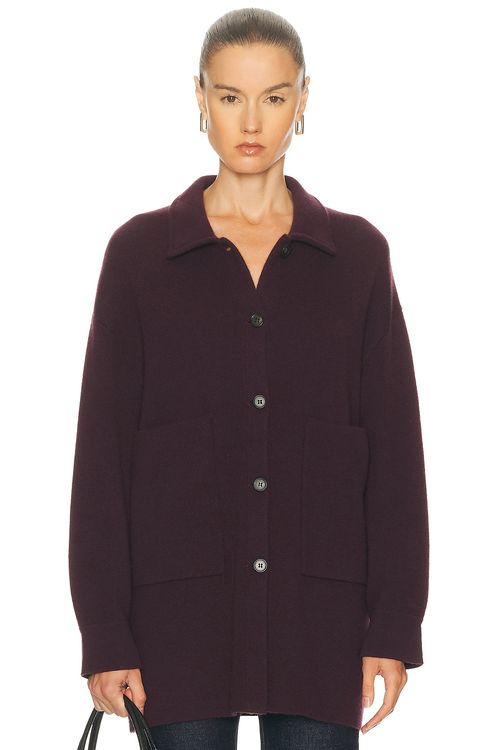 Lisa Yang Julianne Cardigan Jacket in Mahogany - Wine. 1 also