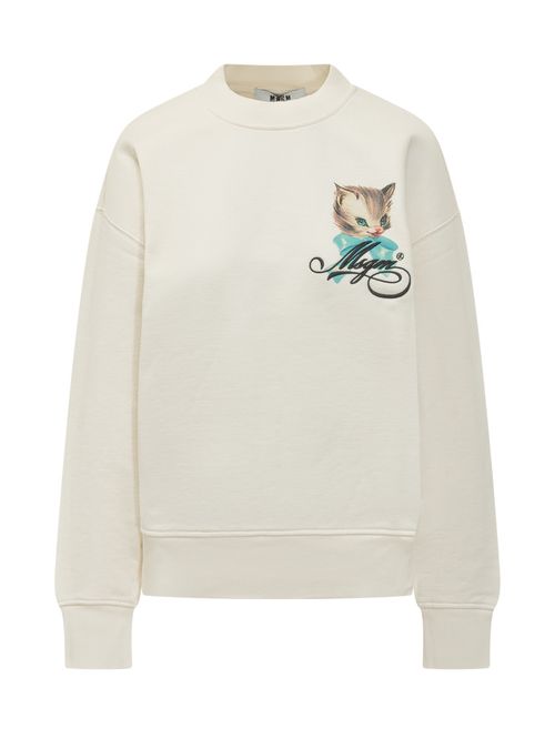 White Graphic Crew Neck Sweatshirt