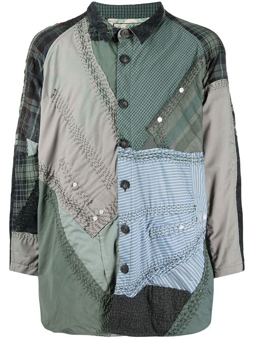 Patchwork cotton shirt - Green