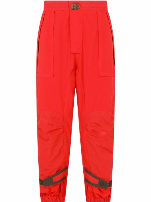Panelled loose-fit trousers - Red