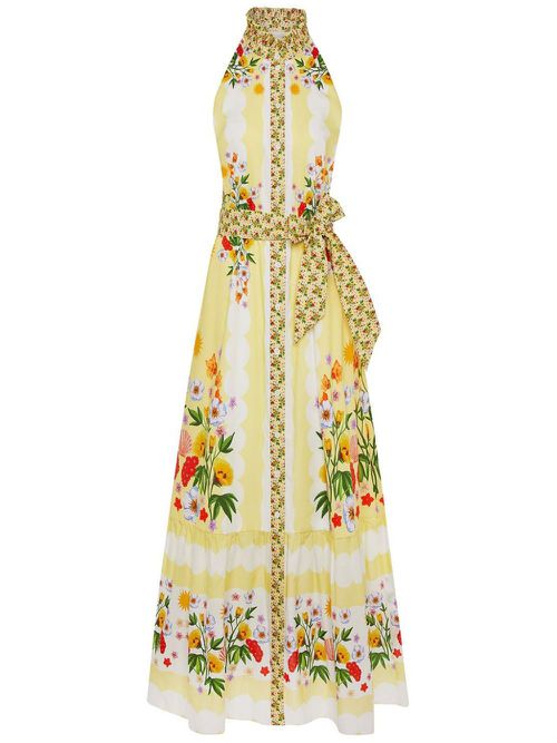 Biba floral-print maxi shirtdress - White