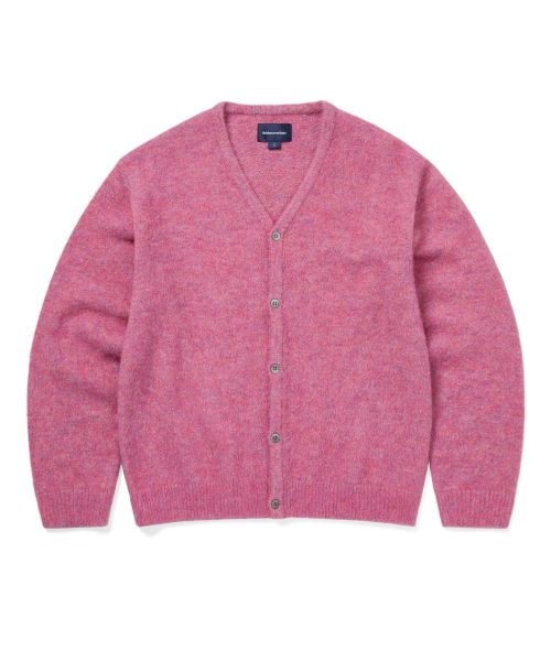 Hairy Knit Cardigan Pink