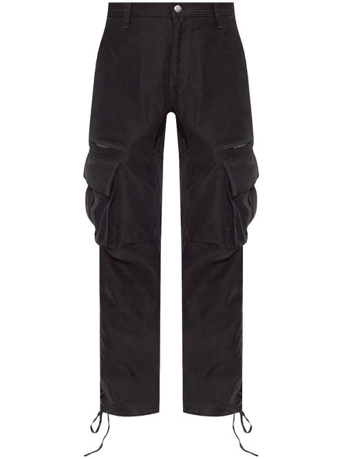 Straight-leg cargo trousers - Black