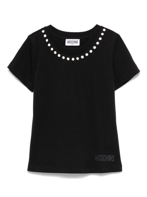 Logo-embroidered T-shirt - Black