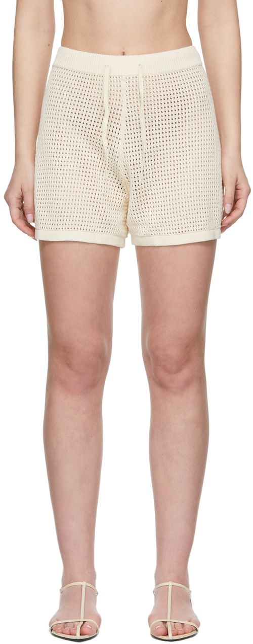 Off white crochet pico shorts