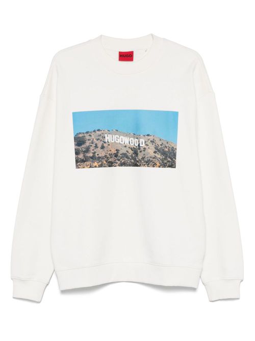 Wood-print sweatshirt - White