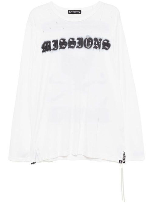 Logo print long-sleeves T-shirt - White