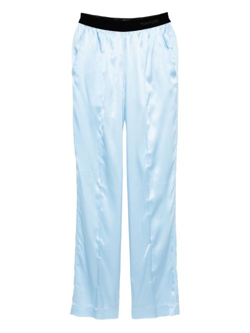 Silk Pajama Trousers — Sky blue