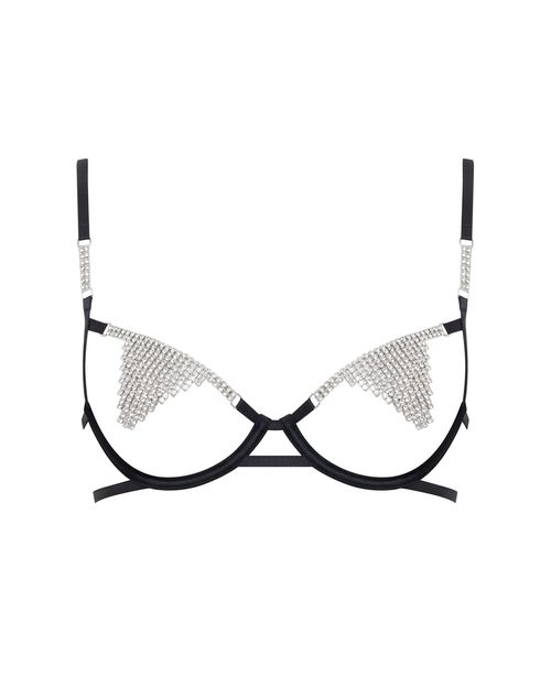 Bluebella Susu Open Diamante Bra Black