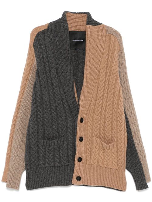 Colourblock cardigan - Brown