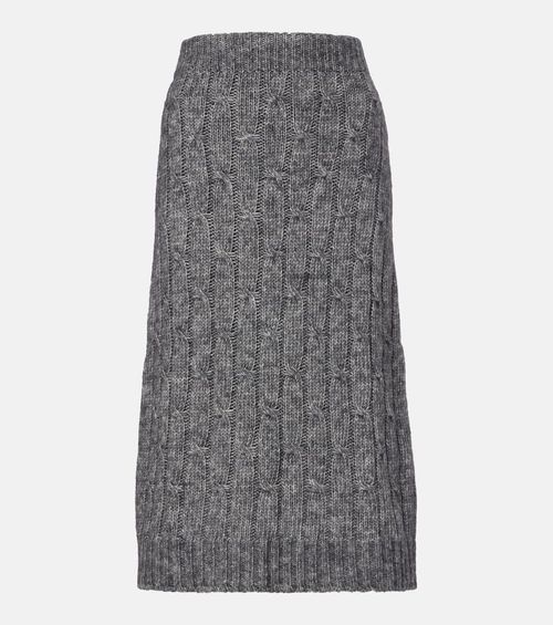 Otello cotton and wool-blend midi skirt