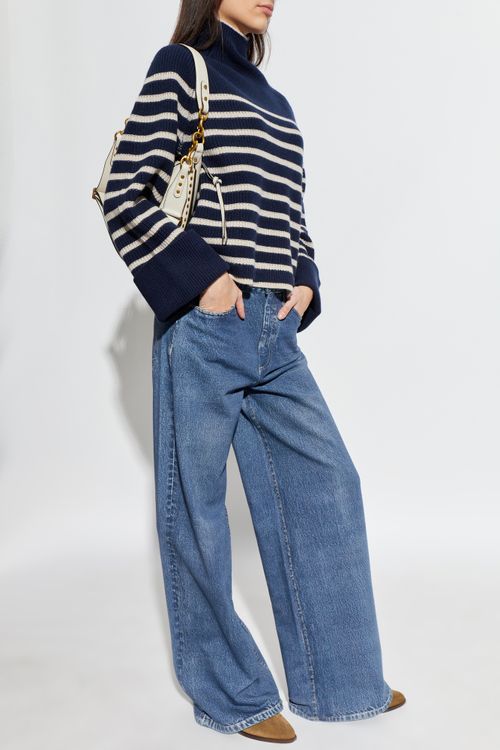 Wool Turtleneck, Women's, Navy Blue