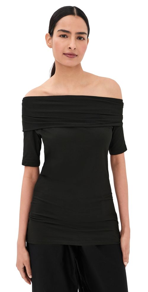 Short Sleeve Twisted Top Black
