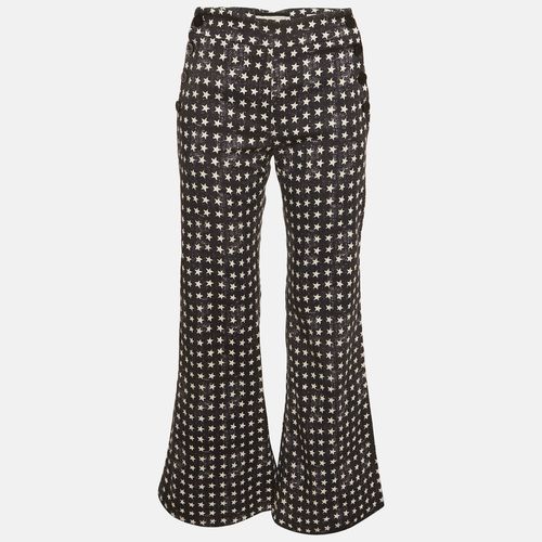 Max Mara Sfilata Black Star Print Denim Wide Leg Pant