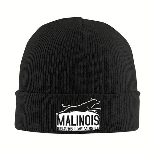 TEMU Belgian Malinois Live Missile Fashionable Sport Windproof Knit Beanie Hat Warm Ski For Men And Women