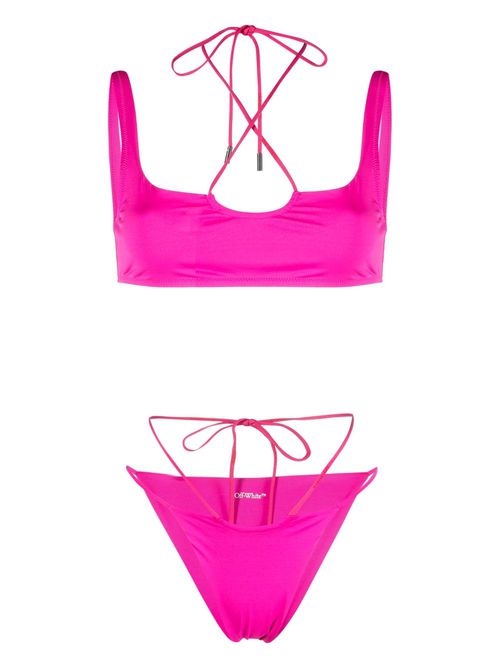 Logo-print bikini - Pink