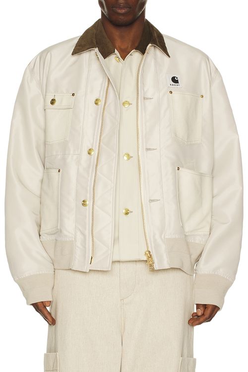 Sacai x Carhartt WIP Nylon Twill Duck Blouson in Ivory - Beige. 2 also in