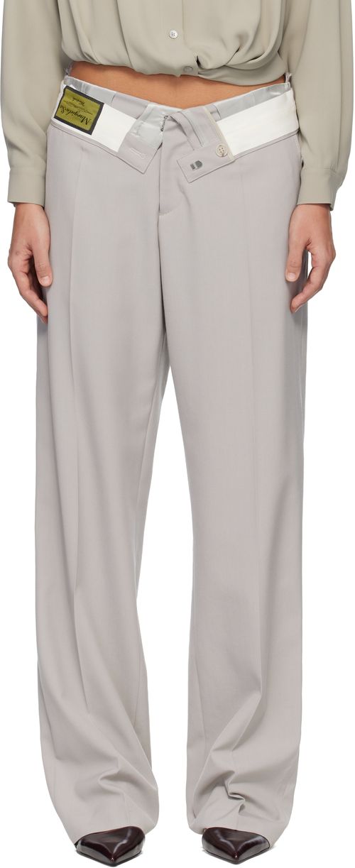 Gray Reverse Waistband Trousers