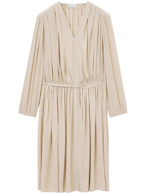 Fully-pleated midi dress - Neutrals