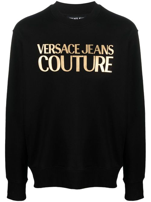 Logo-print cotton sweatshirt - Black