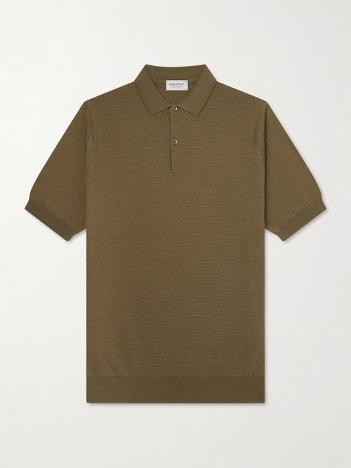 14.Singular Slim-Fit Merino Wool-Piqué Polo Shirt - Men - Green
