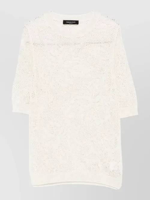 Fabiana Filippi - short sleeve top round neck crochet