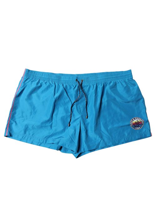 Logo-Print Swim Shorts — Blue