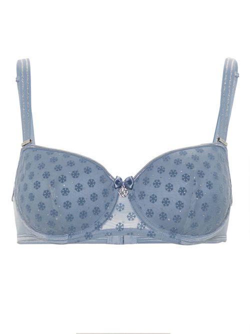 Snowflake crystal plunge bra - Blue