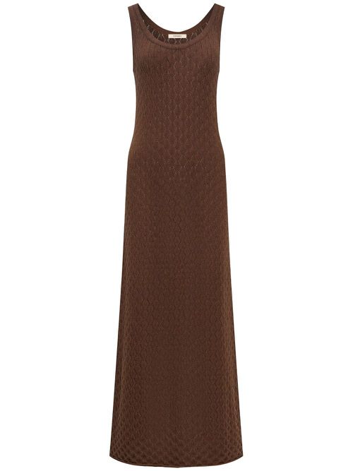 Open-knit maxi dress - Brown