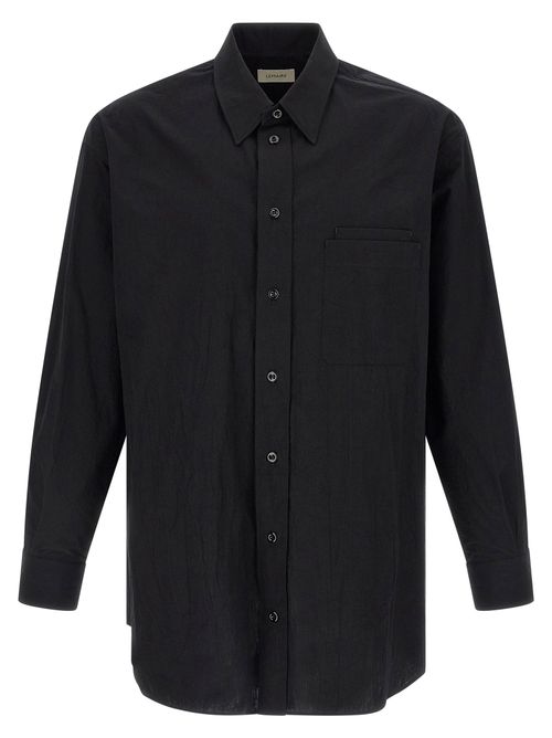 Cotton Crêpe Shirt — Black