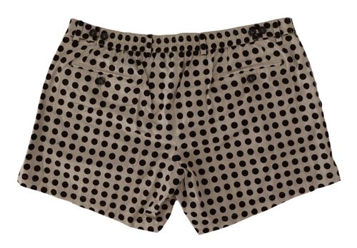 Polka-Dot Cotton Shorts — White