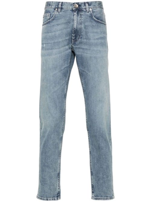 Mid-rise tapered-leg jeans - Blue