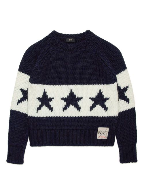 Star intarsia-knit jumper - Blue