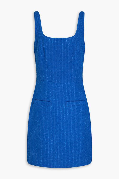 Veronica Beard - Sabra cotton-blend tweed mini dress - Blue - US 16